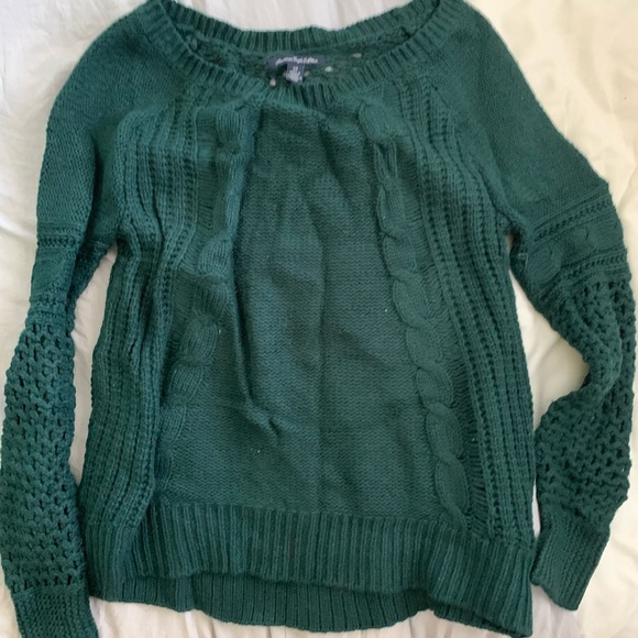 American Eagle Outfitters Sweaters - American Eagle Outfitters Green Cable Knit Sweater